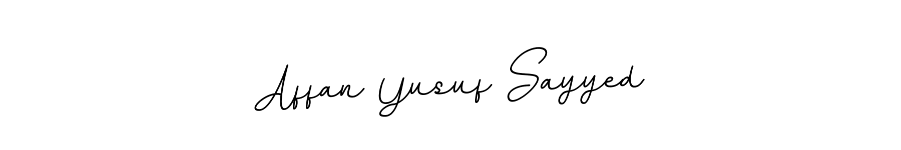 The best way (BallpointsItalic-DORy9) to make a short signature is to pick only two or three words in your name. The name Affan Yusuf Sayyed include a total of six letters. For converting this name. Affan Yusuf Sayyed signature style 11 images and pictures png
