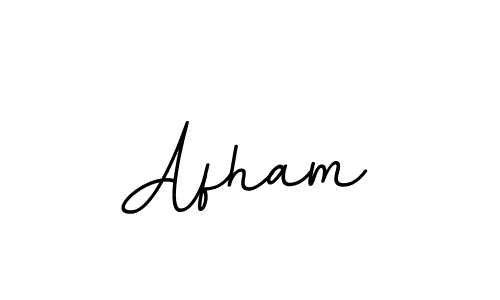 How to make Afham name signature. Use BallpointsItalic-DORy9 style for creating short signs online. This is the latest handwritten sign. Afham signature style 11 images and pictures png