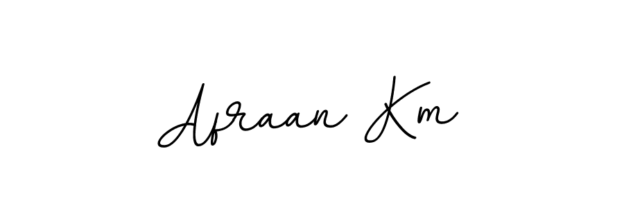 Use a signature maker to create a handwritten signature online. With this signature software, you can design (BallpointsItalic-DORy9) your own signature for name Afraan Km. Afraan Km signature style 11 images and pictures png