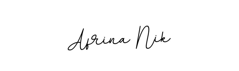 How to make Afrina Nik name signature. Use BallpointsItalic-DORy9 style for creating short signs online. This is the latest handwritten sign. Afrina Nik signature style 11 images and pictures png