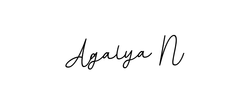 Use a signature maker to create a handwritten signature online. With this signature software, you can design (BallpointsItalic-DORy9) your own signature for name Agalya N. Agalya N signature style 11 images and pictures png