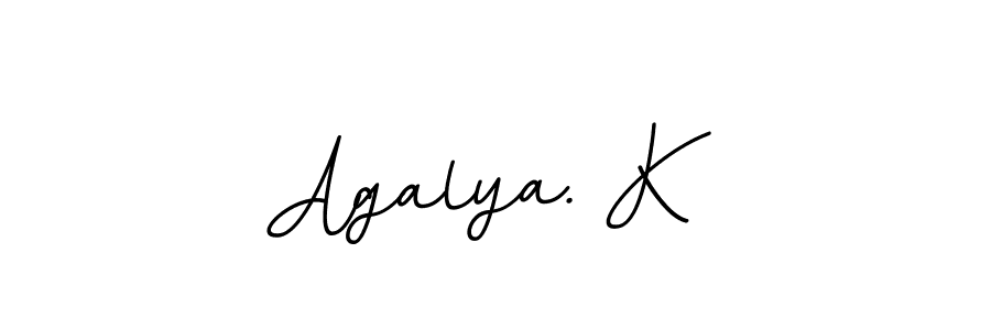 The best way (BallpointsItalic-DORy9) to make a short signature is to pick only two or three words in your name. The name Agalya. K include a total of six letters. For converting this name. Agalya. K signature style 11 images and pictures png