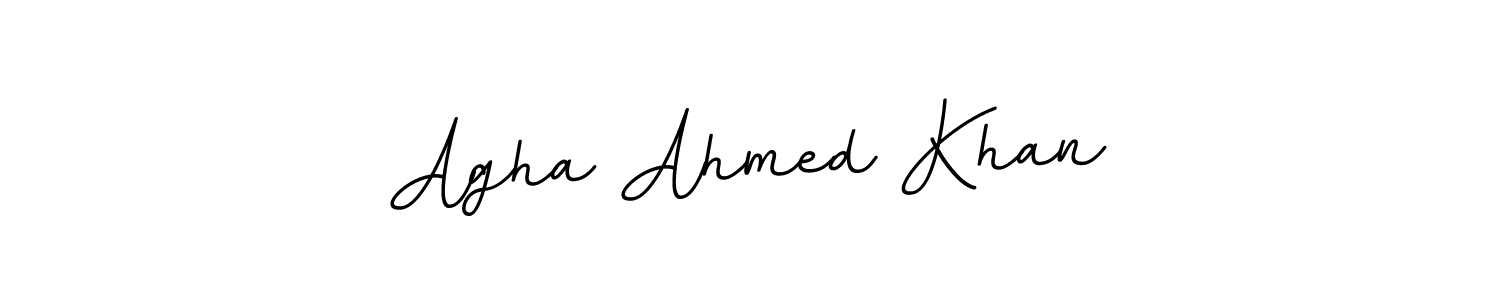 Use a signature maker to create a handwritten signature online. With this signature software, you can design (BallpointsItalic-DORy9) your own signature for name Agha Ahmed Khan. Agha Ahmed Khan signature style 11 images and pictures png