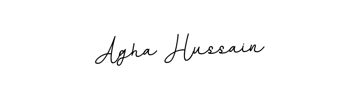 How to make Agha Hussain name signature. Use BallpointsItalic-DORy9 style for creating short signs online. This is the latest handwritten sign. Agha Hussain signature style 11 images and pictures png