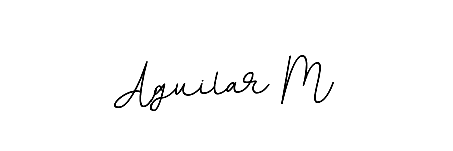 How to make Aguilar M name signature. Use BallpointsItalic-DORy9 style for creating short signs online. This is the latest handwritten sign. Aguilar M signature style 11 images and pictures png