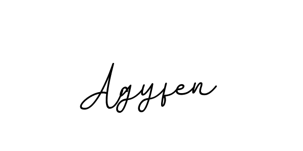 How to make Agyfen name signature. Use BallpointsItalic-DORy9 style for creating short signs online. This is the latest handwritten sign. Agyfen signature style 11 images and pictures png