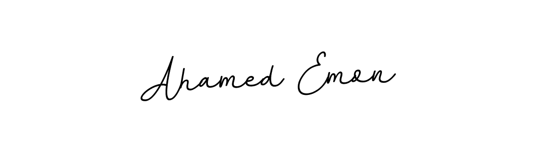 You should practise on your own different ways (BallpointsItalic-DORy9) to write your name (Ahamed Emon) in signature. don't let someone else do it for you. Ahamed Emon signature style 11 images and pictures png