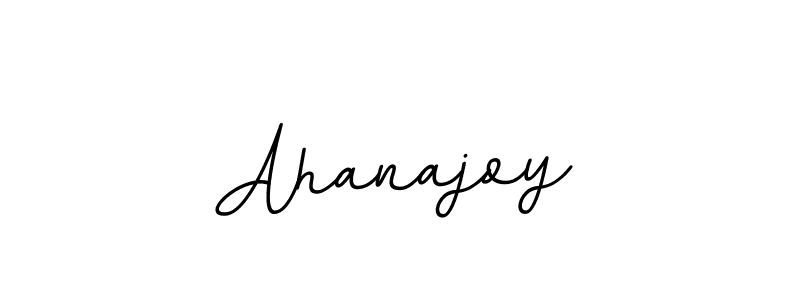 How to make Ahanajoy name signature. Use BallpointsItalic-DORy9 style for creating short signs online. This is the latest handwritten sign. Ahanajoy signature style 11 images and pictures png