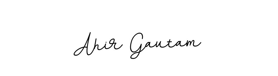 How to make Ahir Gautam name signature. Use BallpointsItalic-DORy9 style for creating short signs online. This is the latest handwritten sign. Ahir Gautam signature style 11 images and pictures png