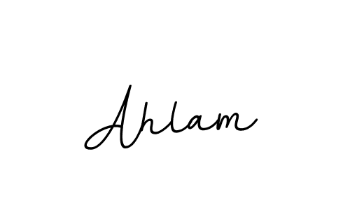 How to make Ahlam name signature. Use BallpointsItalic-DORy9 style for creating short signs online. This is the latest handwritten sign. Ahlam signature style 11 images and pictures png