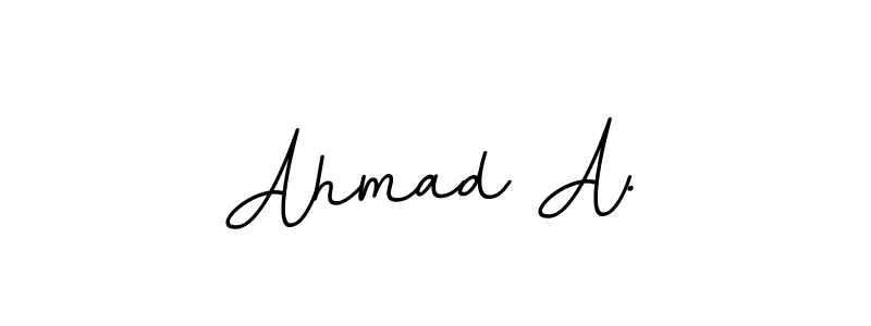 Create a beautiful signature design for name Ahmad A.. With this signature (BallpointsItalic-DORy9) fonts, you can make a handwritten signature for free. Ahmad A. signature style 11 images and pictures png