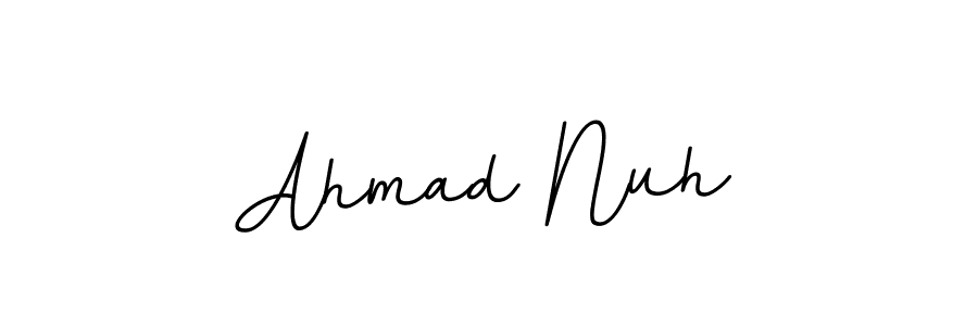 The best way (BallpointsItalic-DORy9) to make a short signature is to pick only two or three words in your name. The name Ahmad Nuh include a total of six letters. For converting this name. Ahmad Nuh signature style 11 images and pictures png