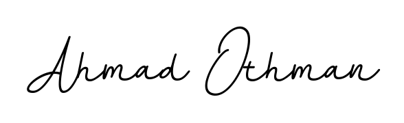 Give your name Ahmad Othman an exquisite flair with the BallpointsItalic-DORy9 script font. Ideal for contracts, resumes, and formal letterheads. Ahmad Othman signature style 11 images and pictures png