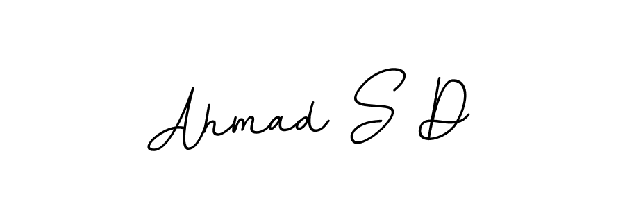 How to make Ahmad S D name signature. Use BallpointsItalic-DORy9 style for creating short signs online. This is the latest handwritten sign. Ahmad S D signature style 11 images and pictures png