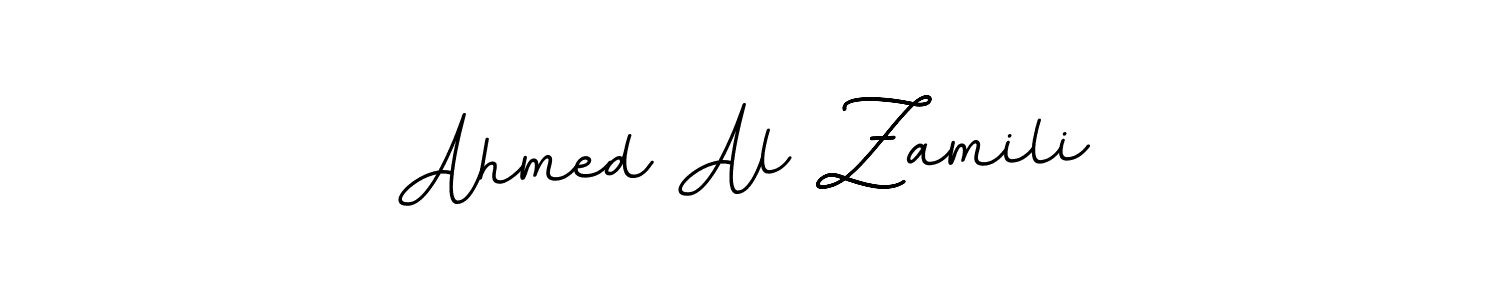This is the best signature style for the Ahmed Al Zamili name. Also you like these signature font (BallpointsItalic-DORy9). Mix name signature. Ahmed Al Zamili signature style 11 images and pictures png
