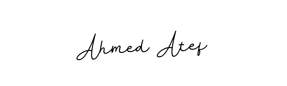 How to make Ahmed Atef name signature. Use BallpointsItalic-DORy9 style for creating short signs online. This is the latest handwritten sign. Ahmed Atef signature style 11 images and pictures png