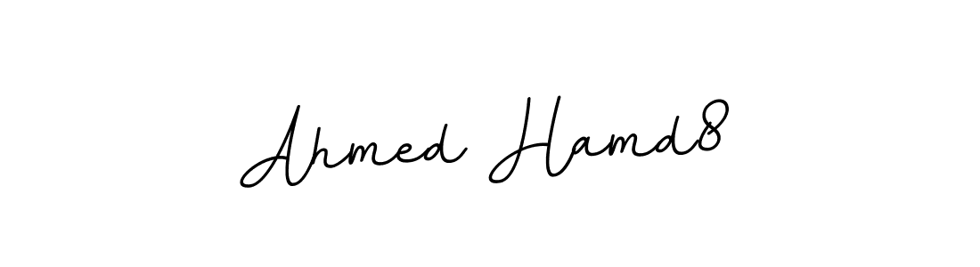 This is the best signature style for the Ahmed Hamd8 name. Also you like these signature font (BallpointsItalic-DORy9). Mix name signature. Ahmed Hamd8 signature style 11 images and pictures png