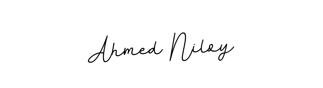 How to make Ahmed Niloy name signature. Use BallpointsItalic-DORy9 style for creating short signs online. This is the latest handwritten sign. Ahmed Niloy signature style 11 images and pictures png