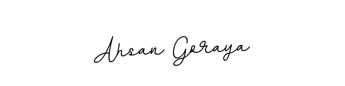 This is the best signature style for the Ahsan Goraya name. Also you like these signature font (BallpointsItalic-DORy9). Mix name signature. Ahsan Goraya signature style 11 images and pictures png