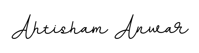 A sleek calligraphic signature for name Ahtisham Anwar utilizing BallpointsItalic-DORy9 styling. Great for adding personal signatures to photos and art. Ahtisham Anwar signature style 11 images and pictures png