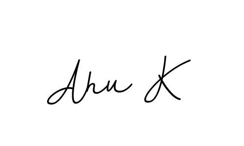 Design your own signature with our free online signature maker. With this signature software, you can create a handwritten (BallpointsItalic-DORy9) signature for name Ahu K. Ahu K signature style 11 images and pictures png