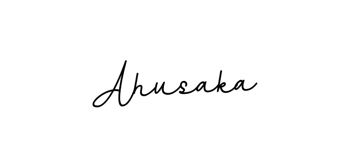 How to make Ahusaka name signature. Use BallpointsItalic-DORy9 style for creating short signs online. This is the latest handwritten sign. Ahusaka signature style 11 images and pictures png
