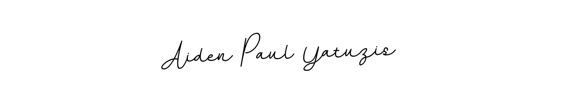This is the best signature style for the Aiden Paul Yatuzis name. Also you like these signature font (BallpointsItalic-DORy9). Mix name signature. Aiden Paul Yatuzis signature style 11 images and pictures png
