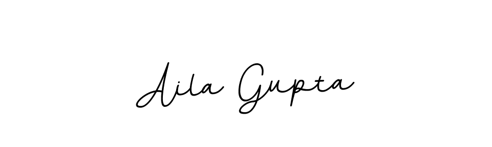 How to make Aila Gupta name signature. Use BallpointsItalic-DORy9 style for creating short signs online. This is the latest handwritten sign. Aila Gupta signature style 11 images and pictures png