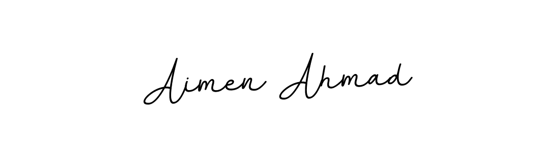 Create a beautiful signature design for name Aimen Ahmad. With this signature (BallpointsItalic-DORy9) fonts, you can make a handwritten signature for free. Aimen Ahmad signature style 11 images and pictures png
