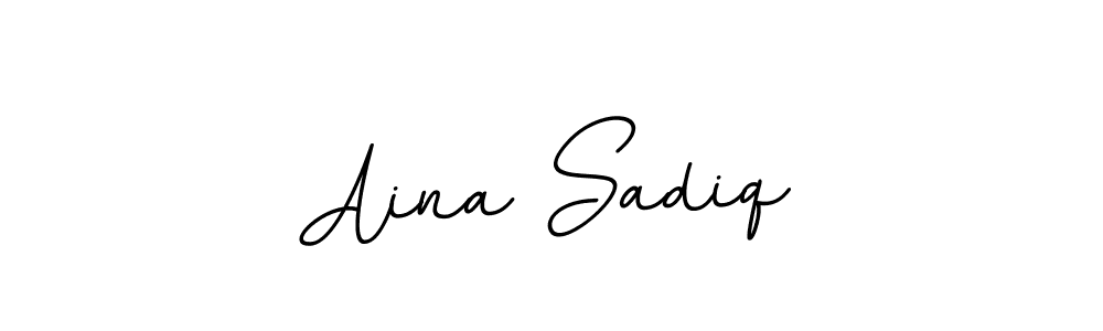 Use a signature maker to create a handwritten signature online. With this signature software, you can design (BallpointsItalic-DORy9) your own signature for name Aina Sadiq. Aina Sadiq signature style 11 images and pictures png