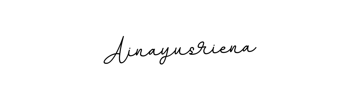 The best way (BallpointsItalic-DORy9) to make a short signature is to pick only two or three words in your name. The name Ainayusriena include a total of six letters. For converting this name. Ainayusriena signature style 11 images and pictures png