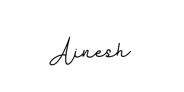 How to make Ainesh name signature. Use BallpointsItalic-DORy9 style for creating short signs online. This is the latest handwritten sign. Ainesh signature style 11 images and pictures png