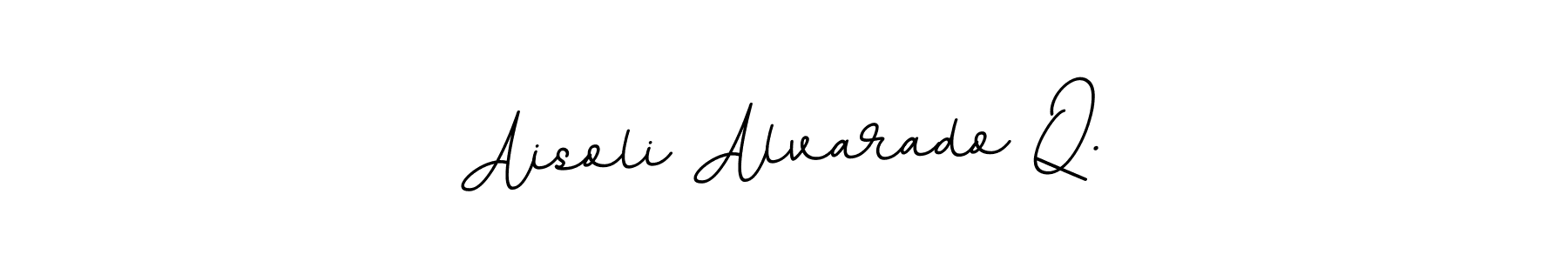 The best way (BallpointsItalic-DORy9) to make a short signature is to pick only two or three words in your name. The name Aisoli Alvarado Q. include a total of six letters. For converting this name. Aisoli Alvarado Q. signature style 11 images and pictures png