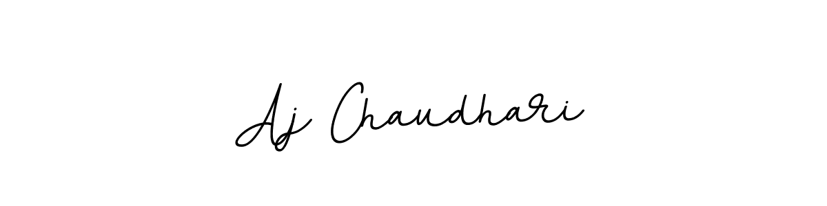 How to make Aj Chaudhari name signature. Use BallpointsItalic-DORy9 style for creating short signs online. This is the latest handwritten sign. Aj Chaudhari signature style 11 images and pictures png