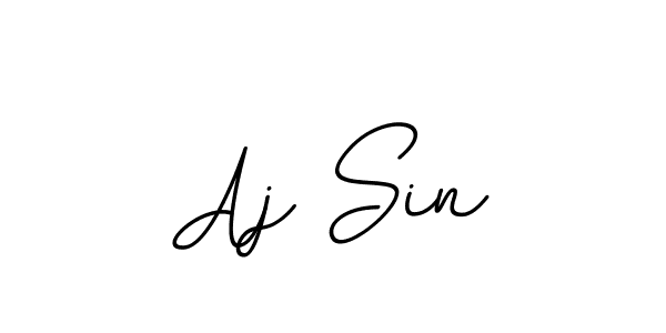 How to make Aj Sin name signature. Use BallpointsItalic-DORy9 style for creating short signs online. This is the latest handwritten sign. Aj Sin signature style 11 images and pictures png
