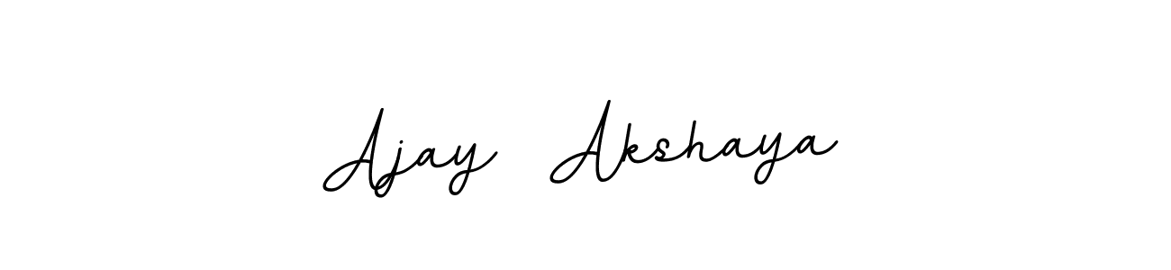 This is the best signature style for the Ajay  Akshaya name. Also you like these signature font (BallpointsItalic-DORy9). Mix name signature. Ajay  Akshaya signature style 11 images and pictures png