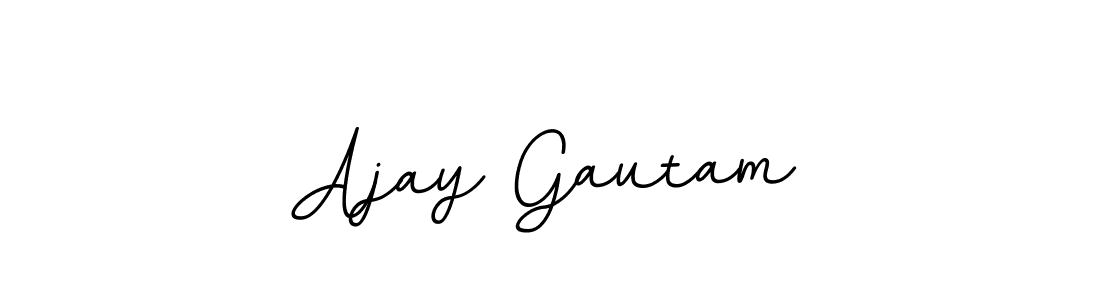 Create a beautiful signature design for name Ajay Gautam. With this signature (BallpointsItalic-DORy9) fonts, you can make a handwritten signature for free. Ajay Gautam signature style 11 images and pictures png