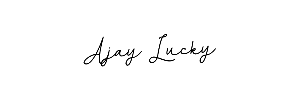 Make a beautiful signature design for name Ajay Lucky. With this signature (BallpointsItalic-DORy9) style, you can create a handwritten signature for free. Ajay Lucky signature style 11 images and pictures png