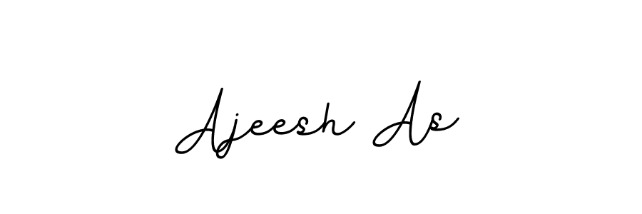 How to make Ajeesh As name signature. Use BallpointsItalic-DORy9 style for creating short signs online. This is the latest handwritten sign. Ajeesh As signature style 11 images and pictures png