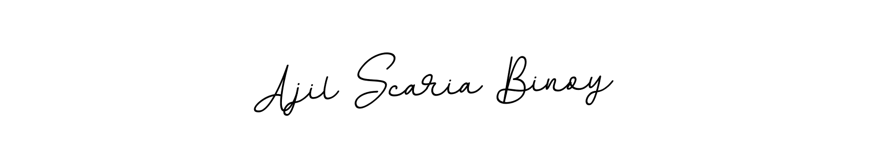 You should practise on your own different ways (BallpointsItalic-DORy9) to write your name (Ajil Scaria Binoy) in signature. don't let someone else do it for you. Ajil Scaria Binoy signature style 11 images and pictures png