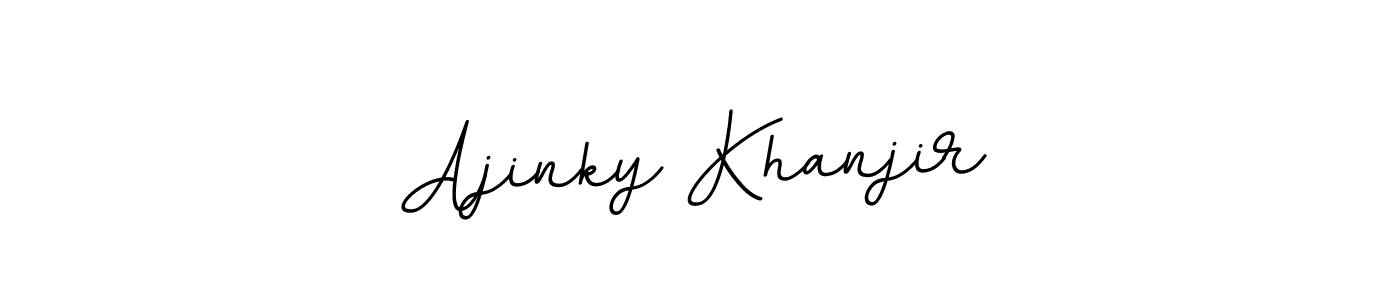 How to make Ajinky Khanjir name signature. Use BallpointsItalic-DORy9 style for creating short signs online. This is the latest handwritten sign. Ajinky Khanjir signature style 11 images and pictures png