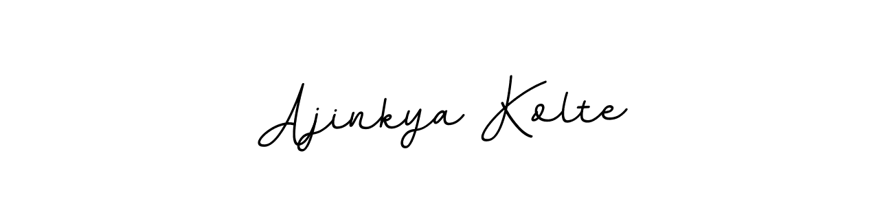 This is the best signature style for the Ajinkya Kolte name. Also you like these signature font (BallpointsItalic-DORy9). Mix name signature. Ajinkya Kolte signature style 11 images and pictures png