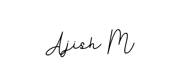 Use a signature maker to create a handwritten signature online. With this signature software, you can design (BallpointsItalic-DORy9) your own signature for name Ajish M. Ajish M signature style 11 images and pictures png