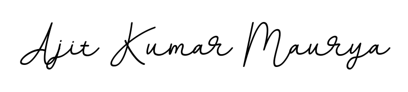 A dynamic signature style for Ajit Kumar Maurya using BallpointsItalic-DORy9 script. Designed to look authentic, handwritten, and professional. Ajit Kumar Maurya signature style 11 images and pictures png