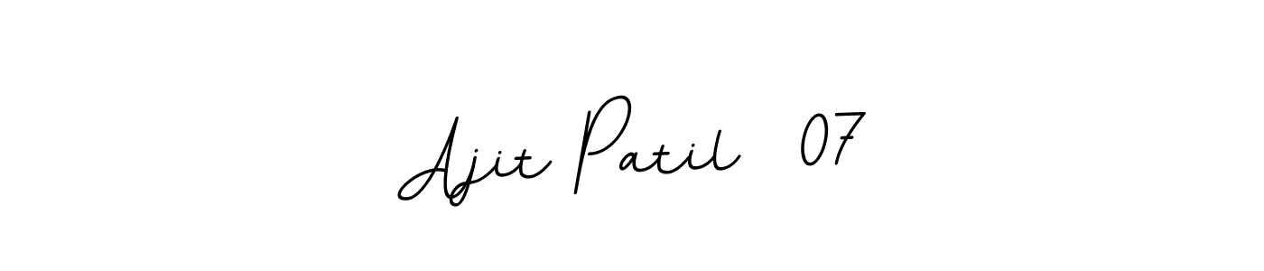 Use a signature maker to create a handwritten signature online. With this signature software, you can design (BallpointsItalic-DORy9) your own signature for name Ajit Patil  07. Ajit Patil  07 signature style 11 images and pictures png