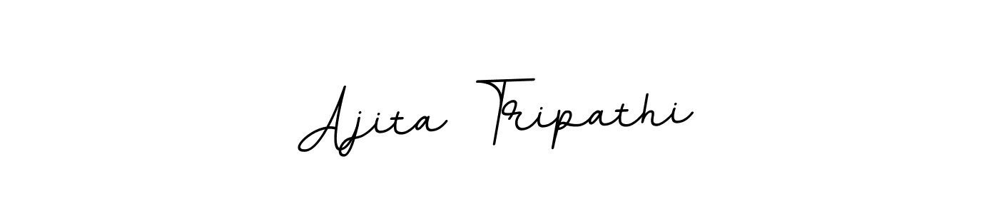 The best way (BallpointsItalic-DORy9) to make a short signature is to pick only two or three words in your name. The name Ajita Tripathi include a total of six letters. For converting this name. Ajita Tripathi signature style 11 images and pictures png