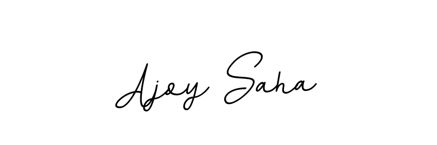 How to make Ajoy Saha name signature. Use BallpointsItalic-DORy9 style for creating short signs online. This is the latest handwritten sign. Ajoy Saha signature style 11 images and pictures png