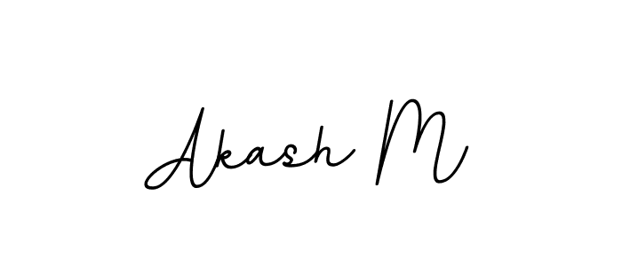 The best way (BallpointsItalic-DORy9) to make a short signature is to pick only two or three words in your name. The name Akash M include a total of six letters. For converting this name. Akash M signature style 11 images and pictures png