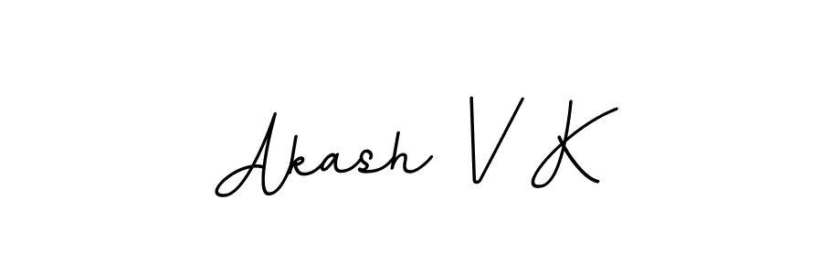 Design your own signature with our free online signature maker. With this signature software, you can create a handwritten (BallpointsItalic-DORy9) signature for name Akash V K. Akash V K signature style 11 images and pictures png