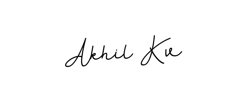 Design your own signature with our free online signature maker. With this signature software, you can create a handwritten (BallpointsItalic-DORy9) signature for name Akhil Kv. Akhil Kv signature style 11 images and pictures png